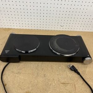 Elexnux 2-Burner 7.4 " Black Electric Hot Plate with 7-Gear Temperature Controls