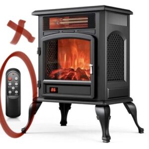 ETUST worthy of trust 1500W Electric Fireplace Stove Heater, NO REMOTE
