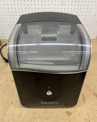 EUHOMY 9 in. 40 lb/24H Nugget Portable Countertop Ice Maker in Black