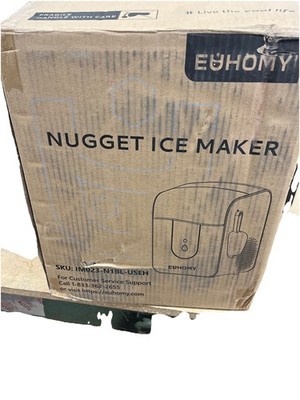 EUHOMY 9 in. 40 lb/24H Nugget Portable Countertop Ice Maker in Black - Image 2