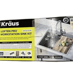 KRAUS Loften 25 in Drop In Undermount Single Bowl 18 Gauge Stainless Sink