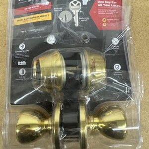Kwikset Tylo Security Set Deadbolt Keyed Both Sides, 695T 26D Antique Brass