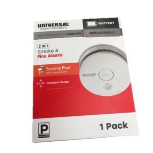 Universal Security Instruments 9-V White Smoke Detector w/ Photoelectric Sensor