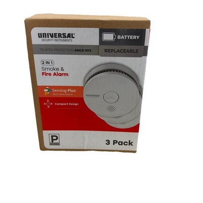 9-Volt Battery Operated Smoke Detector with Photoelectric Sensor Item 3PACK