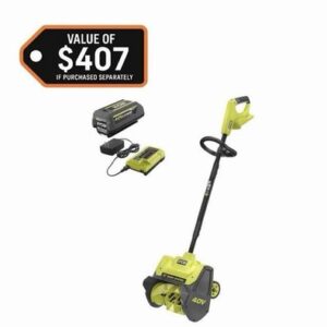 RYOBI 40V 12 in. Cordless Electric Snow Shovel w/ 4.0 Ah Battery & Charger