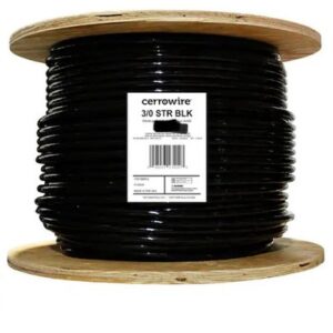 PER FOOT Cerrowire 3/0 Gauge Black Stranded Copper THHN Wire