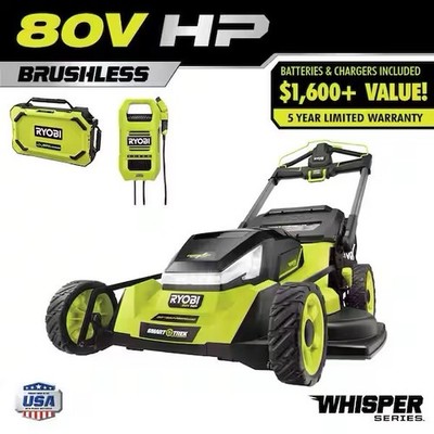 Ryobi 80V HP Brushless Battery Cordless Electric 30 in. Lawn Mower W/battery