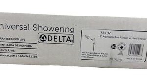 Delta 75107 8" Adjustable Rain Shower w/ Hand Shower – Chrome