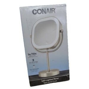 Conair LED Double-Sided 1x/10x Magnification Rechargeable Vanity Mirror