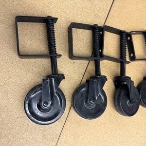 Everbilt 4" Black Rubber Swivel Gate Caster Adjustable Spring Bracket 125 lb 4PK
