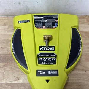 RYOBI 15 in. 3400 PSI Gas Pressure Washer Surface Cleaner with Caster Wheels