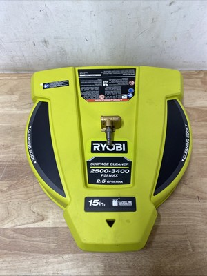 RYOBI 15 in. 3400 PSI Gas Pressure Washer Surface Cleaner with Caster Wheels