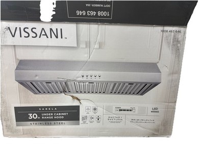 Vissani Sarela 30" W x 7" H 500CFM Convertible Under Cabinet Range Hood DENTED - Image 9
