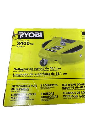 RYOBI 15 in. 3400 PSI Gas Pressure Washer Surface Cleaner with Caster Wheels - Image 4