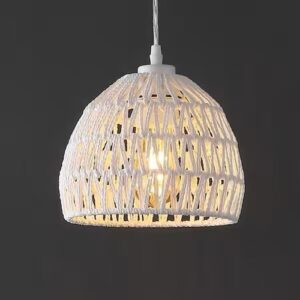 JONATHAN Y Campana 8.25 in. 1-Light Bohemian Modern Woven Rope /Iron LED