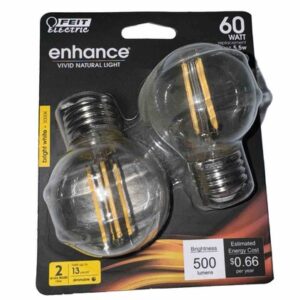 Feit Electric 60-Watt G16.5 Dimmable Filament E26 LED Light Bulb 3000K  4-PACK