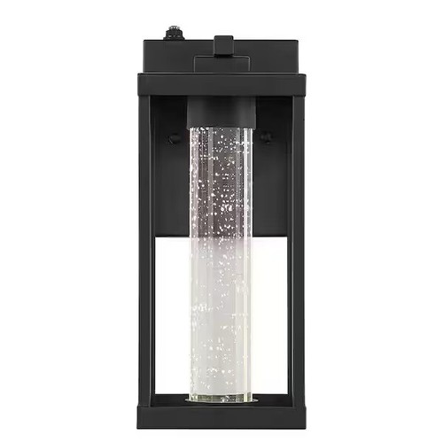 JONATHAN Y Juno Black Outdoor Sconce Iron/Seeded Glass with Dusk-to-Dawn Sensor - Image 9