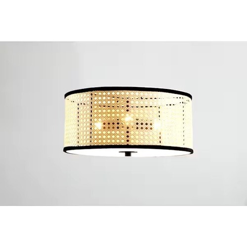 Vidalite Nakuv 3-Light 15 in. Beige Modern Bohemian Flush Mount Fixture with … - Image 5