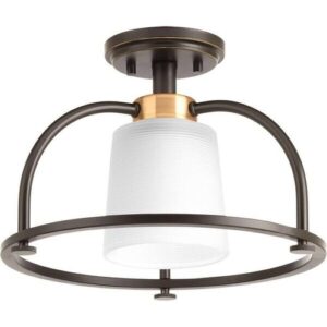 Progress Lighting P350032-020 West Village Semi-Flush Mount Antique Bronze