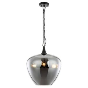 Light Society Malibu 3-Light Black Pendant with Smokey Glass Shade LS-C347-BKSMK