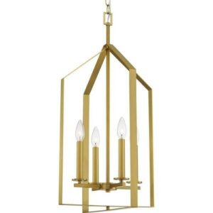 Progress Lighting Vertex 4-Light Foyer Light, Brushed Gold - P500432-191