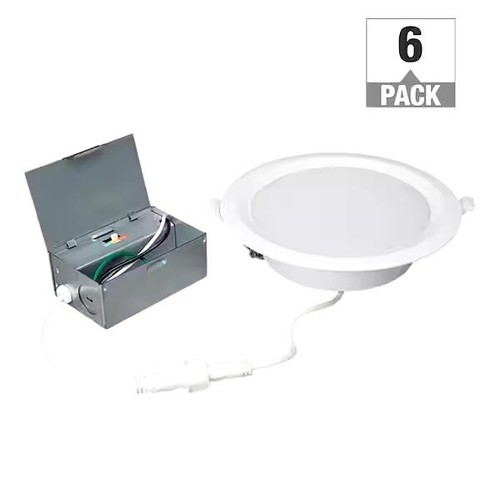 6 in. Canless Color Selectable CCT Integrated LED Recessed Light Trim (6-Pack)