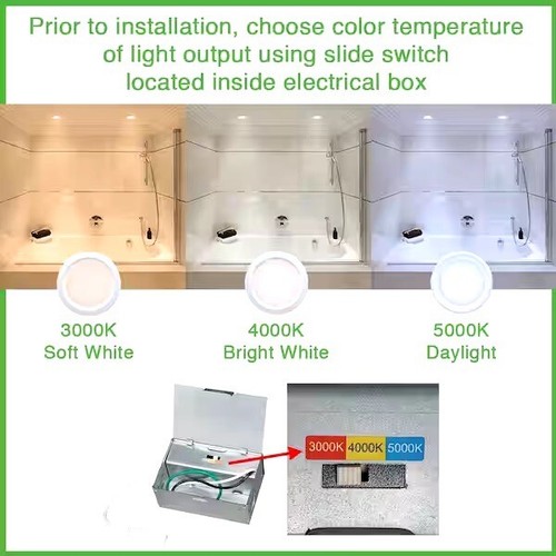 6 in. Canless Color Selectable CCT Integrated LED Recessed Light Trim (6-Pack) - Image 3