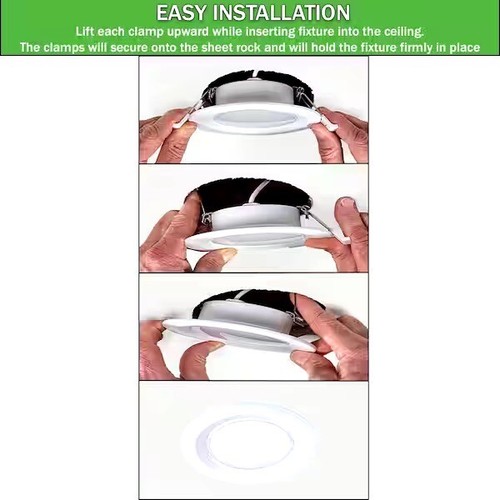 6 in. Canless Color Selectable CCT Integrated LED Recessed Light Trim (6-Pack) - Image 4