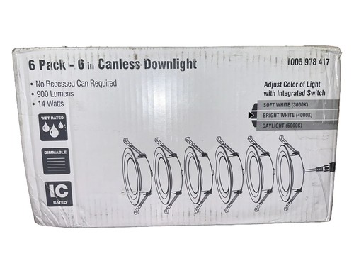 6 in. Canless Color Selectable CCT Integrated LED Recessed Light Trim (6-Pack) - Image 10