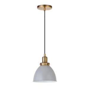 Meyer&Cross Madison 1-Light Cool Gray and Brass Pendant