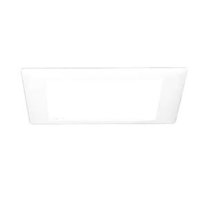 9 in. White Recessed Ceiling Light Square Trim with Glass Albalite Lens
