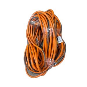 RIDGID 100 ft. 12/3 Heavy Duty Extension Cord Tritap Lighted End, Orange/Grey