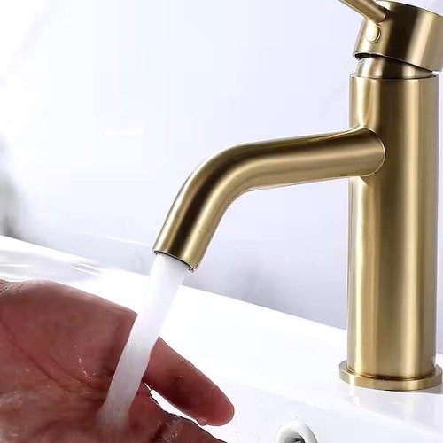 Single-Handle Single-Hole Bathroom Sink Faucet Brass Modern Basin Vanity Taps - Image 8