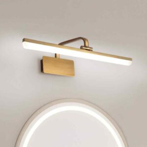 HUOKU Nimbus 15.7 in. 1-Light Brass Integrated LED Vanity Light Bar Cool White