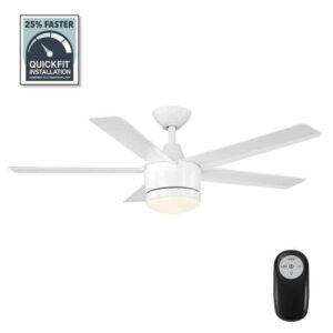HDC Merwry 48 in. Integrated LED Indoor White Ceiling Fan with Light Kit+Remote