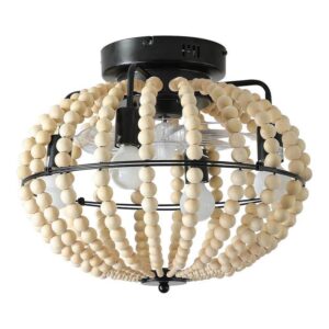 Sunpez 18 in. 4-Ligh Indoor Beige Boho Ceiling Fan with Lights for Small Room