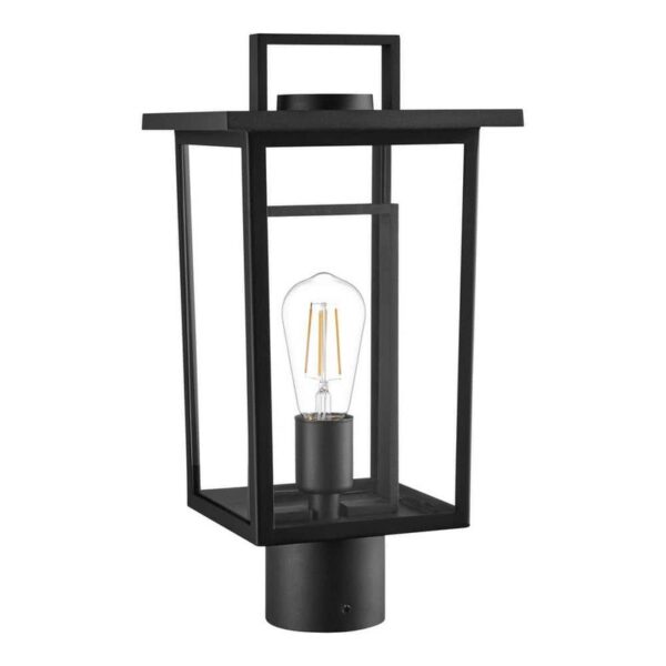 Hampton Bay Keswick 1-Light Matte Black Outdoor Post Light Weather Resistant