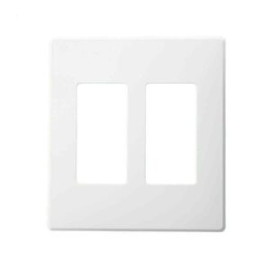 Leviton Renoir 2-Gang White Decorator/Rocker Plastic Standard Wall Plate (1Pack)