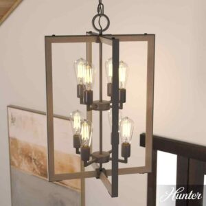 Hunter Woodburn 8-Light Noble Bronze Tier Pendant Light