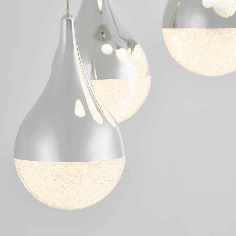 Artika Glitzer 30Watt 5 Light Chrome Modern Integrated LED Pendant Light Fixture - Image 6