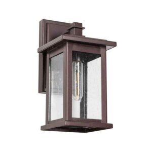 Jushua 1-Light Oil Rubbed Bronze Outdoor Hardwired Wall Lantern No Bulb Included