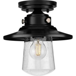 Progress Lighting Tremont Collection 1-Light Matte Black Semi-Flush