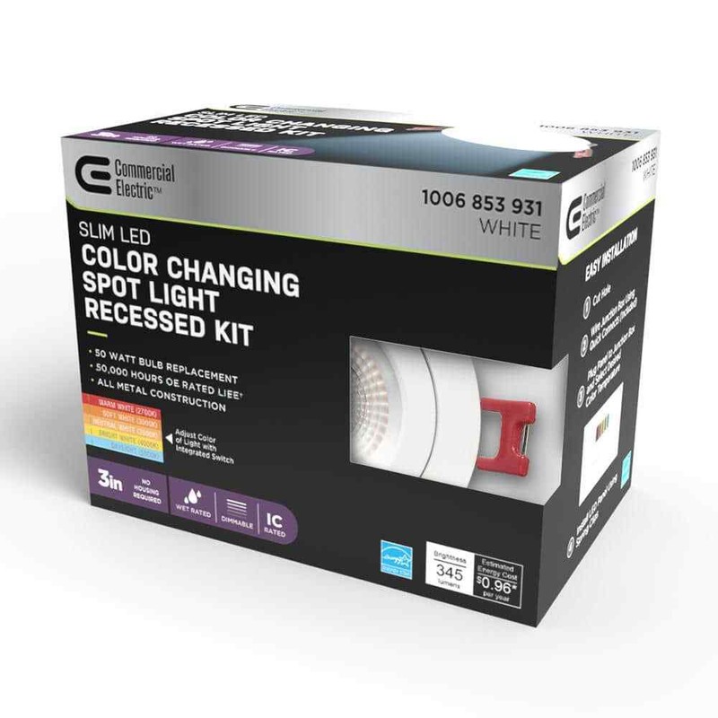 CE Ultra Spot Integrated LED 3 in Round Adj Color Temp Canless Recessed Light - Image 2