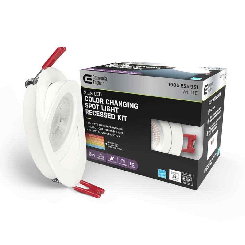 CE Ultra Spot Integrated LED 3 in Round Adj Color Temp Canless Recessed Light - Image 3