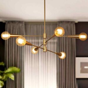 Uolfin Transitional Dining Room Chandelier 31 in. Modern Sputnik Chandelier