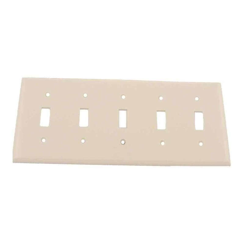 Leviton 5-Gang White Toggle Plastic Standard Wall Plate (1-Pack) 88023