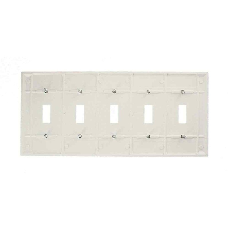 Leviton 5-Gang White Toggle Plastic Standard Wall Plate (1-Pack) 88023 - Image 2
