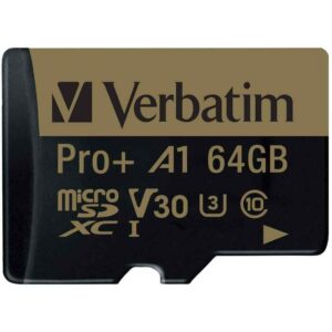 Verbatim 64 GB Pro Plus 666X MicroSDXC Memory Card with Adapter