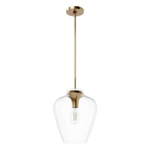 Hunter Vidria 60-Watt 1-Light Alturas Gold Island Pendant Light w/Clear Glass