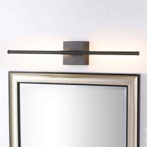 JONATHAN Y Makena 28 in. 1-Light Black Metal Dimmable LED Metal Wall Sconce